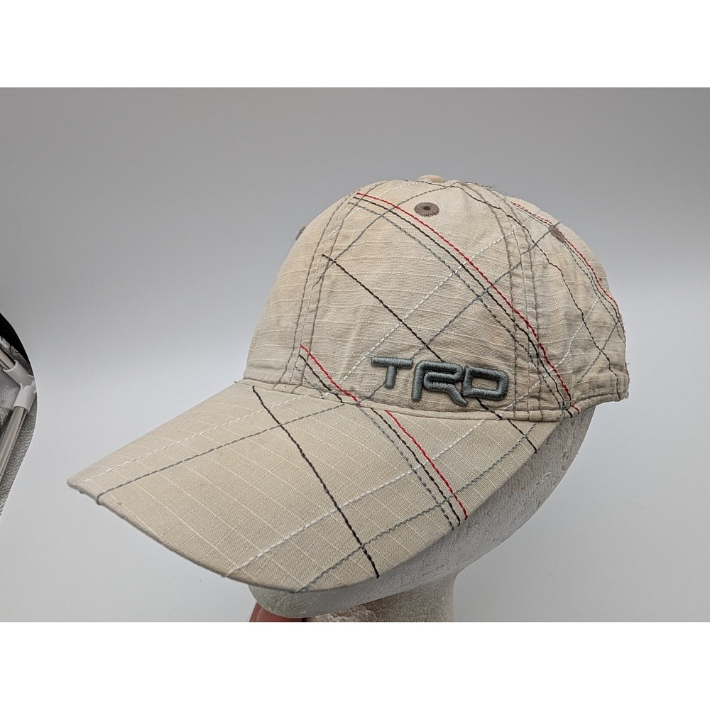 Toyota TRD Racing Development Hat Tan Ripstop Plaid Underbrim Adjustable Cap